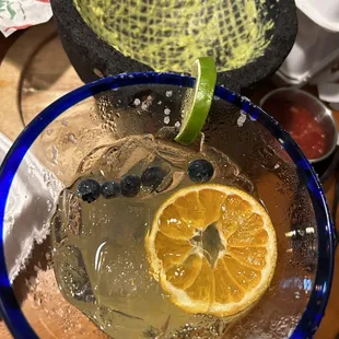 Large guacamole &amp; huge margarita AFTER the yummy meal  Lol  Getting ready to finish the margarita!