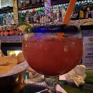 Strawberry Margarita on the Rocks