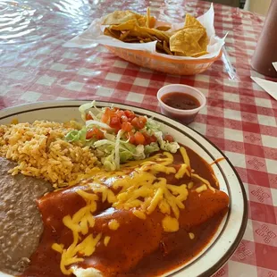 Ground Beef Enchilada plate