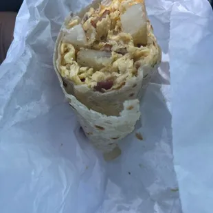 "Steak" &amp; Egg Burrito but instead a Bacon Bit &amp; Egg Burrito