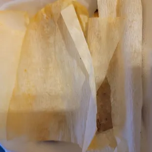 Opened up 2 of 4 packages of Tamales- look at this