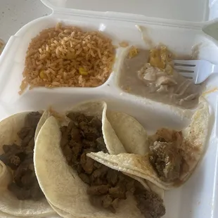 3 "street taco" combo which totaled