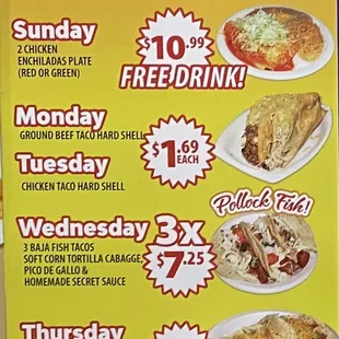 Daily specials.