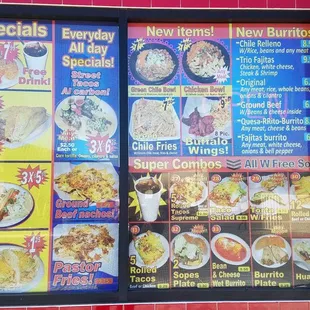 Menu effective on March 8, 2021.