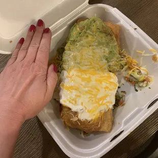 Beef chimichanga! It's huge!
