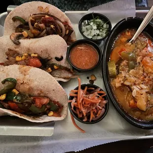 Veggie tacos with spicy veggies n quinoa