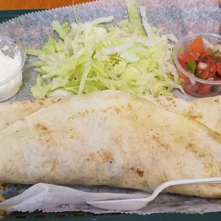 a tortilla and salad