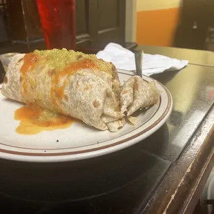 Hulk Burrito-beef fajita, eggs, beans and potatoes.