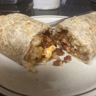 Super Burrito! Egg, bacon, chorizo and potatoes!!