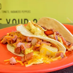 two tacos on a plate