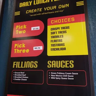 the menu