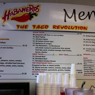 menu