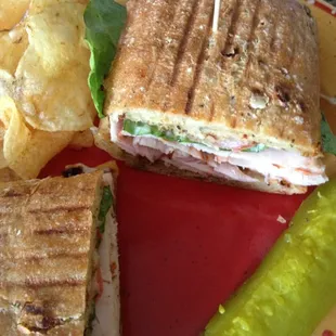 The Rutherford...cracked mill turkey with melted pepper jack cheese, sun dried tomato mayo, lettuce and tomato on herb focaccia