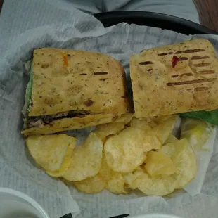 Rutherford sandwich on herb focaccia