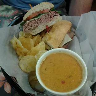 Calistoga with chicken tortilla soup