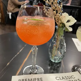 a drink in a glass