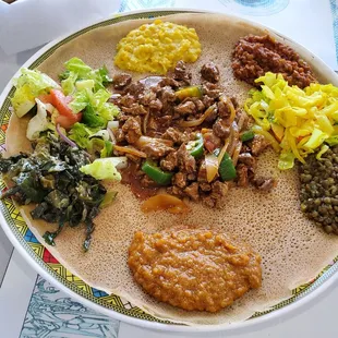 Veggie and beef tibs