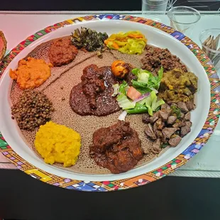 Meat and vegetables plate