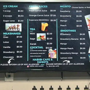 Ice cream Smoothie &amp; Drink Menu