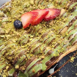 a plate of dessert