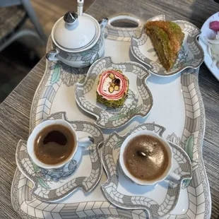 Rose Turkish Delight, Pistachio Baklava, Turkish Coffee
