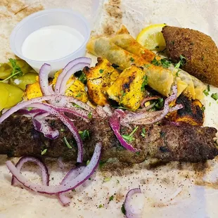 Kafta and Chicken Kabab Combo