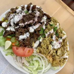 4. Gyro Mix with Shredded Grilled Chicken Over Rice