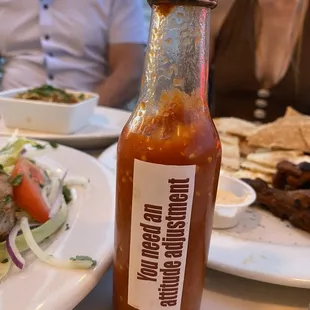 Hot sauce goes great on meats