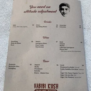 menu