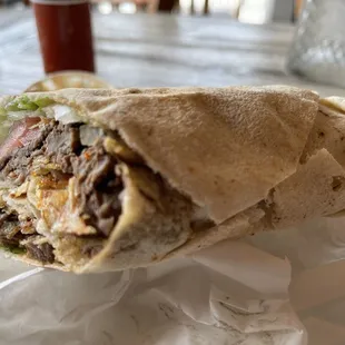 Beef shawarma wrap