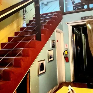 a staircase leading to the second floor
