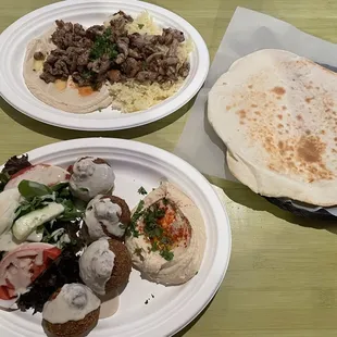 Vegan Falafel Mezza Shawarma Plate - chicken