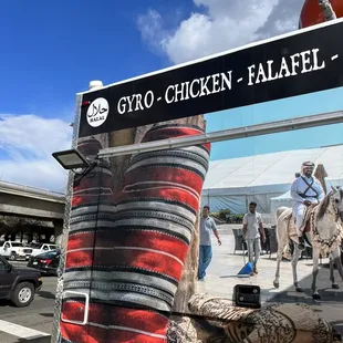 a man riding a horse