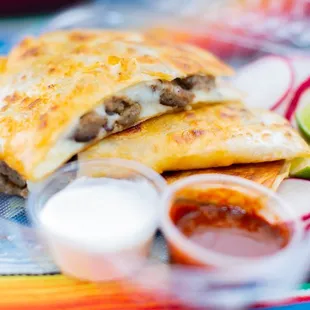 a plate of mexican food