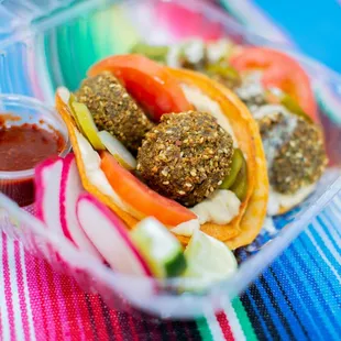 a sandwich in a plastic container