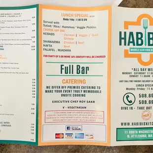 Menu front