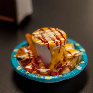a plate of nachos