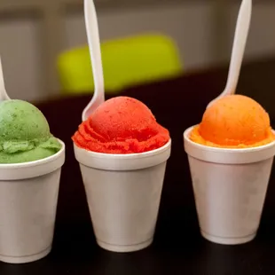 a row of ice creams
