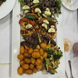 a large platter of food