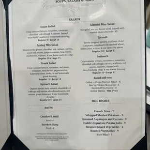 menu