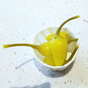 a yellow pepper in a bowl