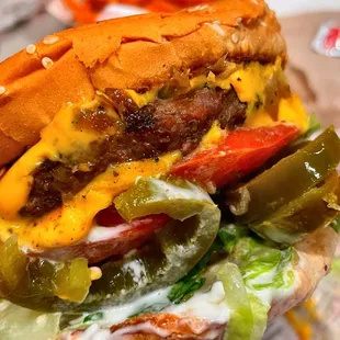 a close up of a sandwich