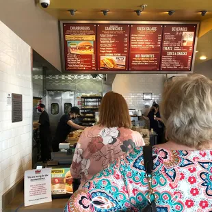 Front. Counter and menu