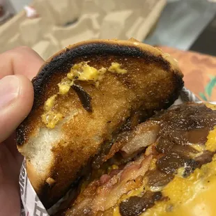 Double char with charred buns