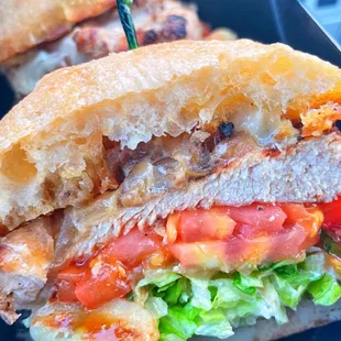 a close up of a sandwich