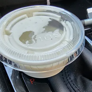 Half filled ranch - no longer free   This tablespoon cost .60 cents