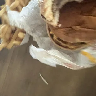 Single burger over cooked and was supposed to be double. Two of these were missed on the order.