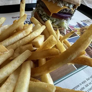 Charburger with Cheese sub raw onion, no mayo add crumble blue