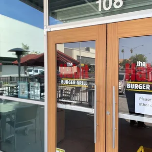 the door to the restaurant