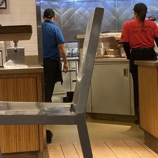 Rude manager in blue